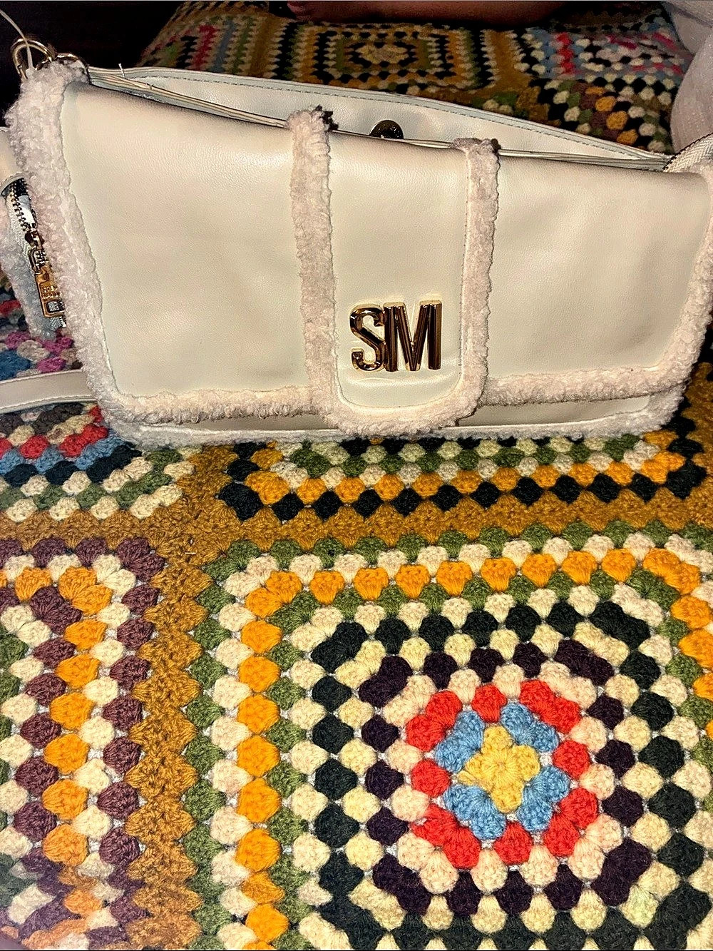 Steve Madden White & Gold Shoulder Bag